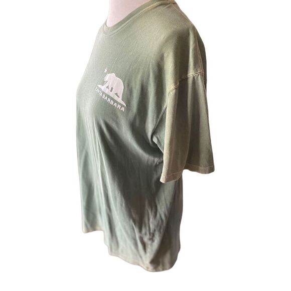 ID Next Level California Bear Santa Barbara Logo Sage Green Crewneck Short-sleev - Picture 4 of 7
